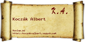 Koczák Albert névjegykártya