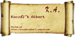 Koczák Albert névjegykártya